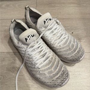 APL Men's White and Gray Athletic Shoes